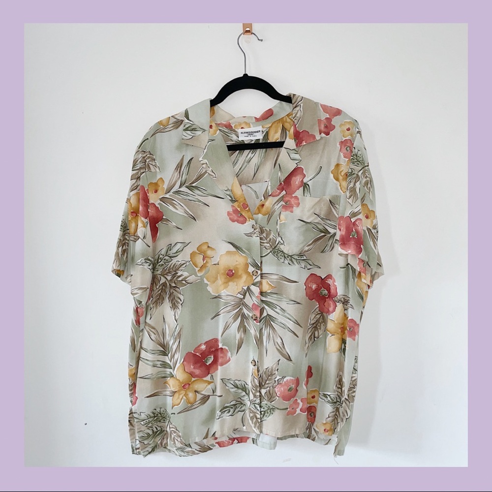 ALFRED DUNNER PASTEL ALOHA VINTAGE SHIRT